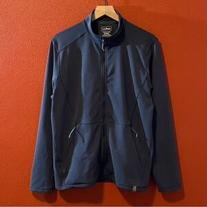 LL Bean Men’s Venture Slightly Fitted Stretch Full Zip Navy Performance Top